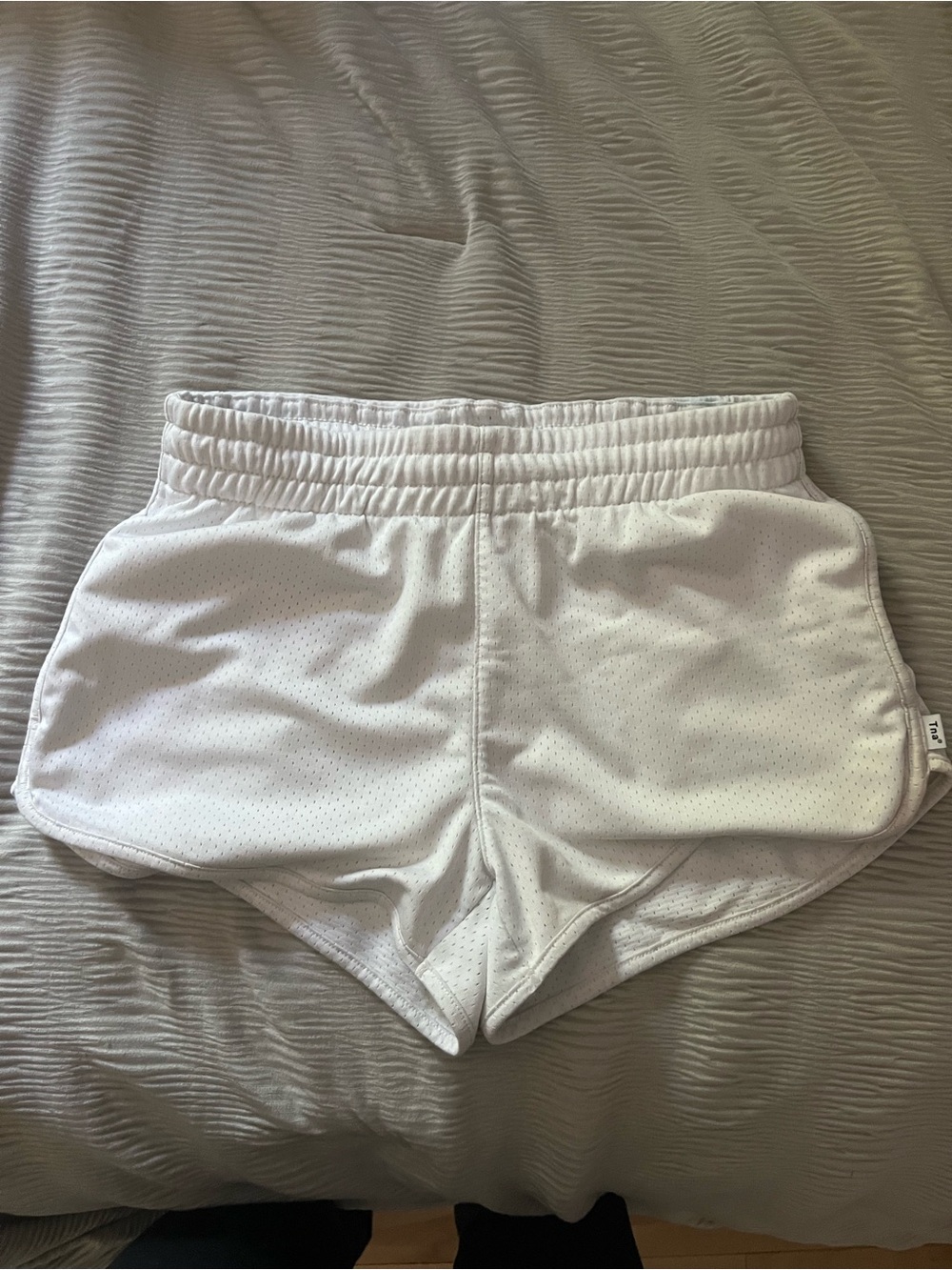 TNA White Women's Athletic Shorts - Racer Mesh Performance
